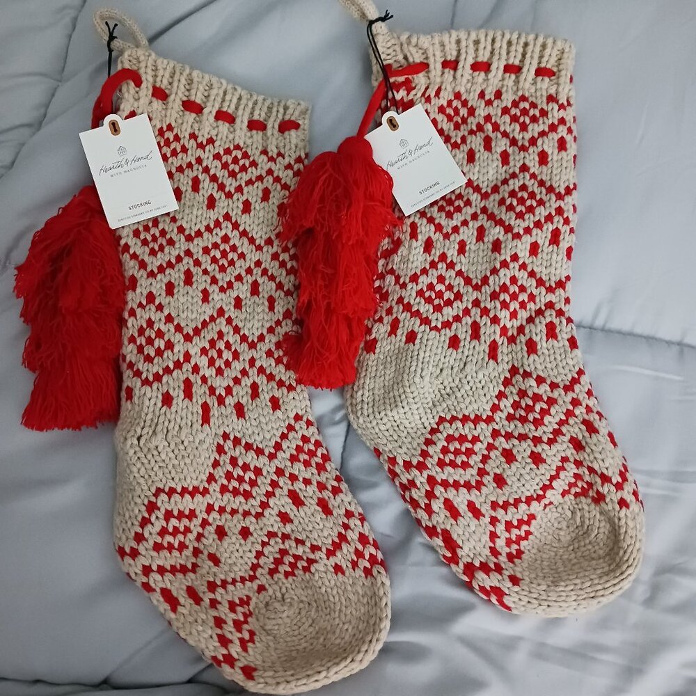 Hearth and Hand with Magnolia chunky knit christmas stockings